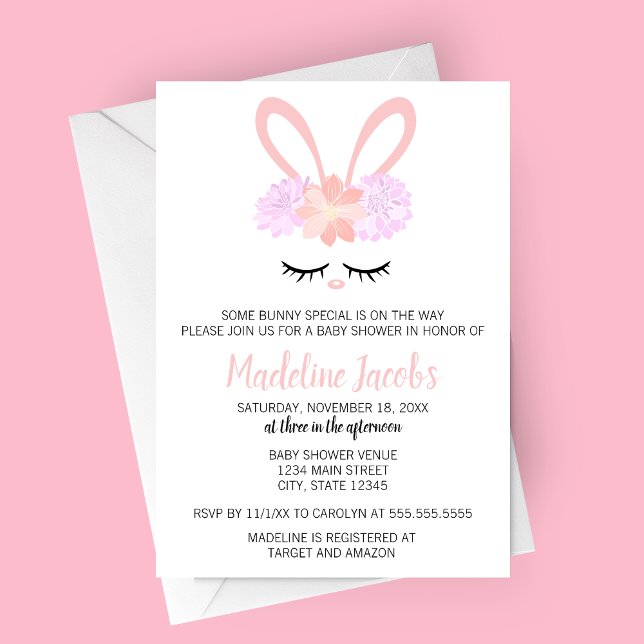 Some Bunny Spring Baby Shower Invitation (Some Bunny Special Baby Shower Invitation for Spring or Easter Baby Showers)