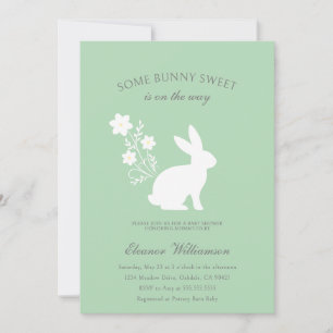 Some bunny sweet floral baby shower  invitation