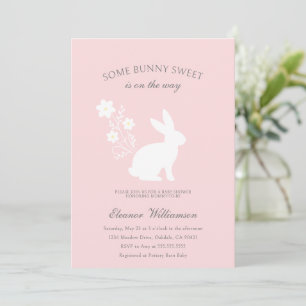 Some bunny sweet floral baby shower  invitation