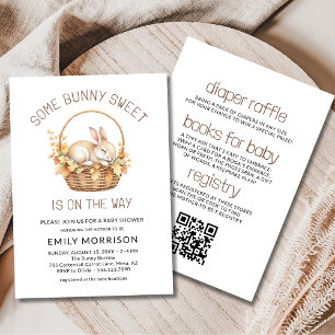 Some Bunny Sweet Gender Neutral Fall Baby Shower Invitation