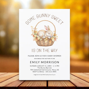 Some Bunny Sweet Gender Neutral Fall Baby Shower Invitation