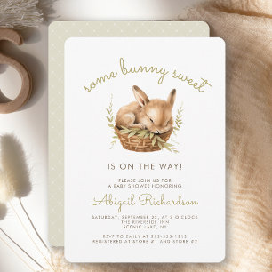 Some Bunny Sweet Neutral Baby Shower Invitation