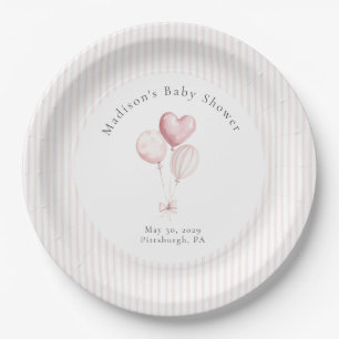 Some Bunny Sweet Pink Baby Shower Paper Plate
