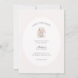 Some Bunny Sweet Pink Baby Shower Save the Date Invitation