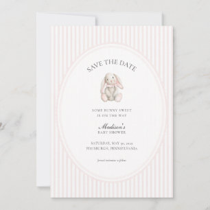 Some Bunny Sweet Pink Baby Shower Save the Date  Invitation