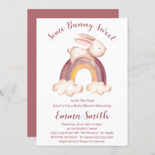 Some Bunny Sweet Watercolor Baby Shower Invitation