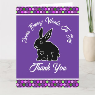 Some Bunny Wants to Say Thank You Lilac Polka Dots