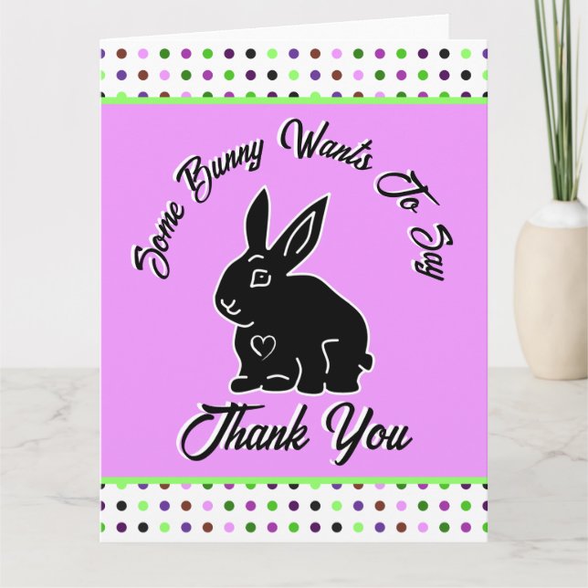 Some Bunny Wants to Say Thank You Lilac Polka Dots (Front)