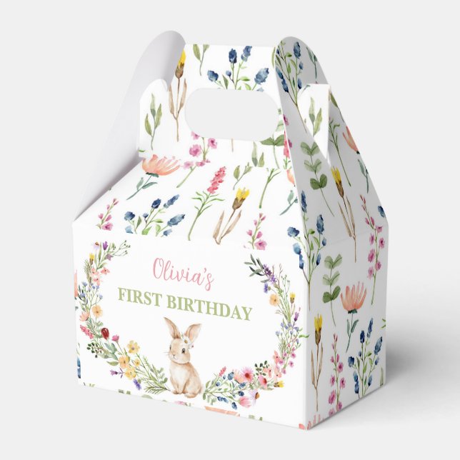 Some Bunny Wildflower Girl Birthday Favour Box (Front Side)