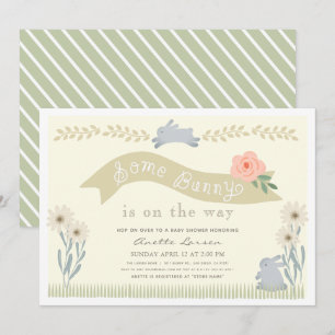 Some Bunny Yellow Gender Neutral Baby Shower Invitation