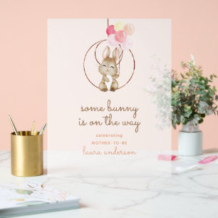 Some Bunny's On The Way Gender Neutral Baby Shower Acrylic Sign