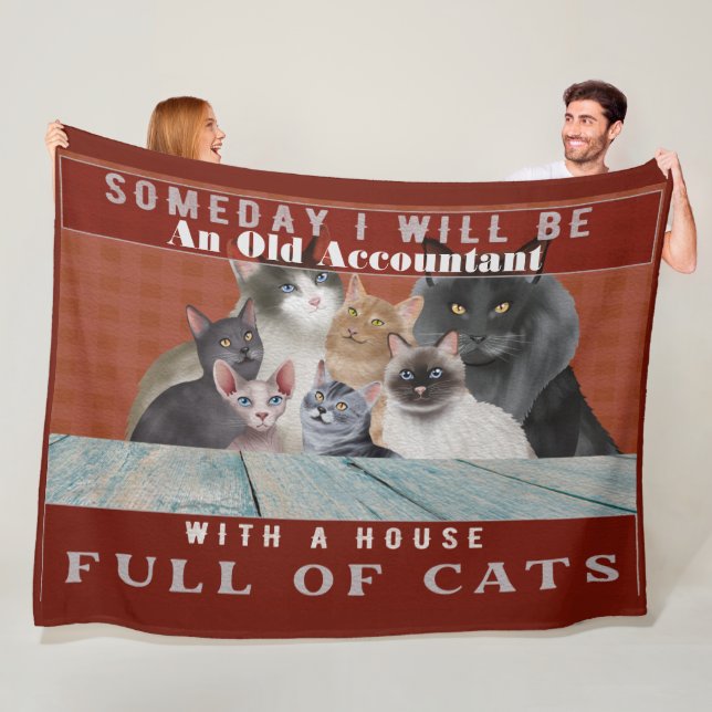 Some day I will Be ... With A House Full Of Cats  Fleece Blanket (In Situ)