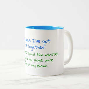 Some days I've got it all together joke  Postcard Two-Tone Coffee Mug