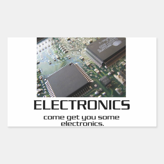 Some Electronics. Rectangular Sticker (Front)