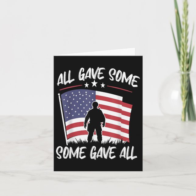 Some Gave All Memorial Day Men Veterans Day Partio Card (Front)