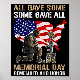 Some Gave Memorial Day Remember Honour Fallen Poster