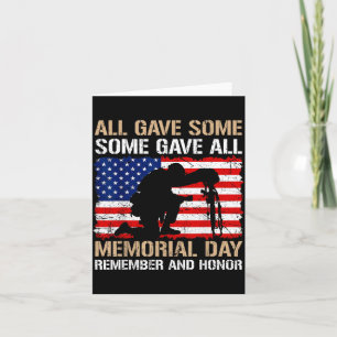 Some Gave Memorial Day Remember Honour USA Fallen Card