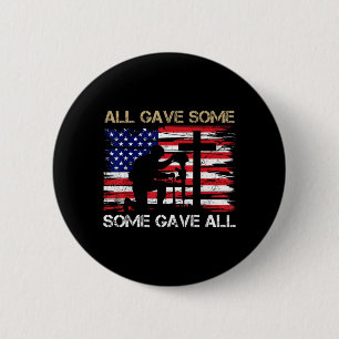 Some Gave Remember and Honour Memorial Day Flag US 6 Cm Round Badge
