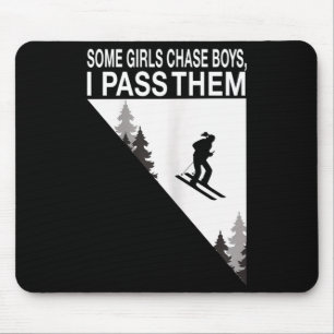 Some girl chase boys i pass them ski girl  mouse mat