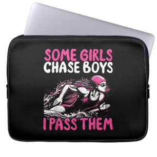 Some Girls Chase Boys I Pass Them - Funny Swimming Laptop Sleeve