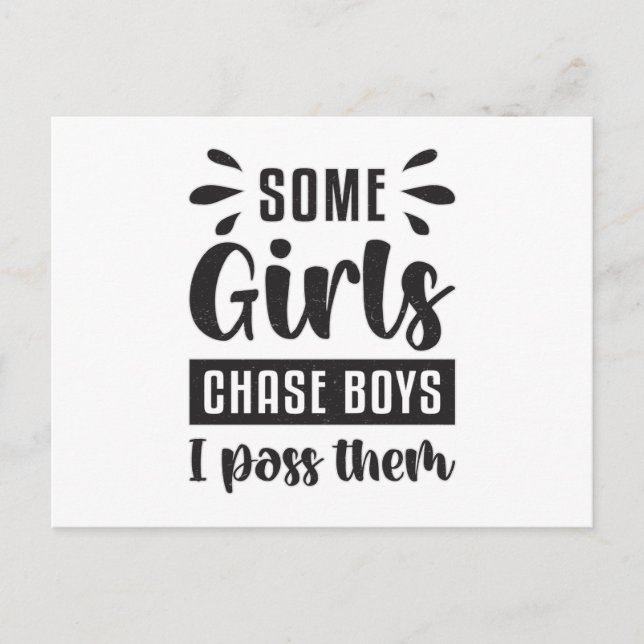 Some Girls Chase Boys I Pass Them Swimming Swim Postcard (Front)