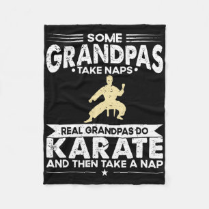 Some Grandfather Naps Real Grandpa Do Karate Fleece Blanket