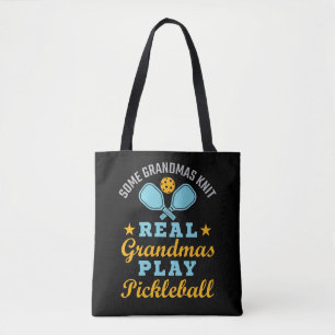 Some Grandmas Knit Real Grandmas Play Pickleball Tote Bag