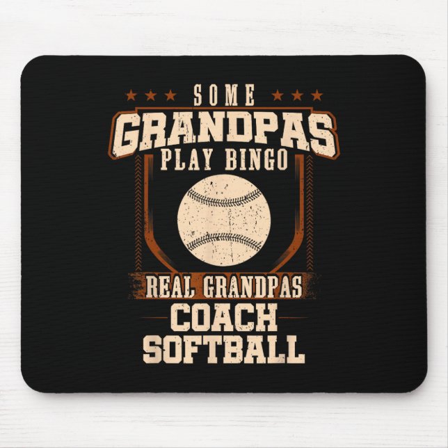 Some Grandpas Play Bingo Real Grandpas Coach Softb Mouse Mat (Front)