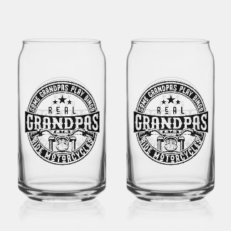 Some Grandpas Play Bingo Real Grandpas Ride Motorc Can Glass