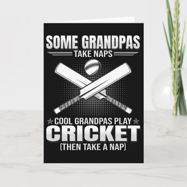 Some Grandpas Take Naps - Funny Cricket Playing  Card (Front)