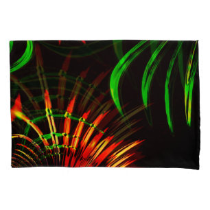 Some grass leaves, fire colours in 'flower petals' pillowcase