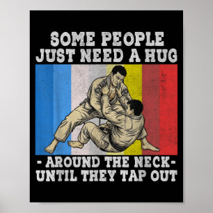 Some People Need A Hug Vintage BJJ Brazilian Jiu Poster
