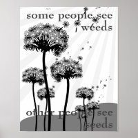 Some People See Weeds dandelion poster