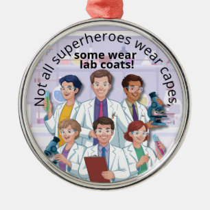 Some Superheroes Wear Lab Coats Science Researcher Metal Tree Decoration