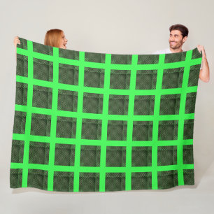Some tartan of abstract checkered green square fleece blanket