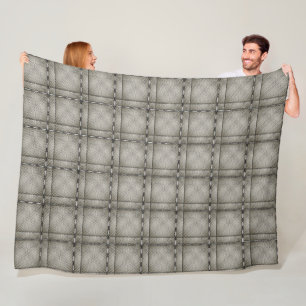 Some tartan of grey irregular chess fleece blanket