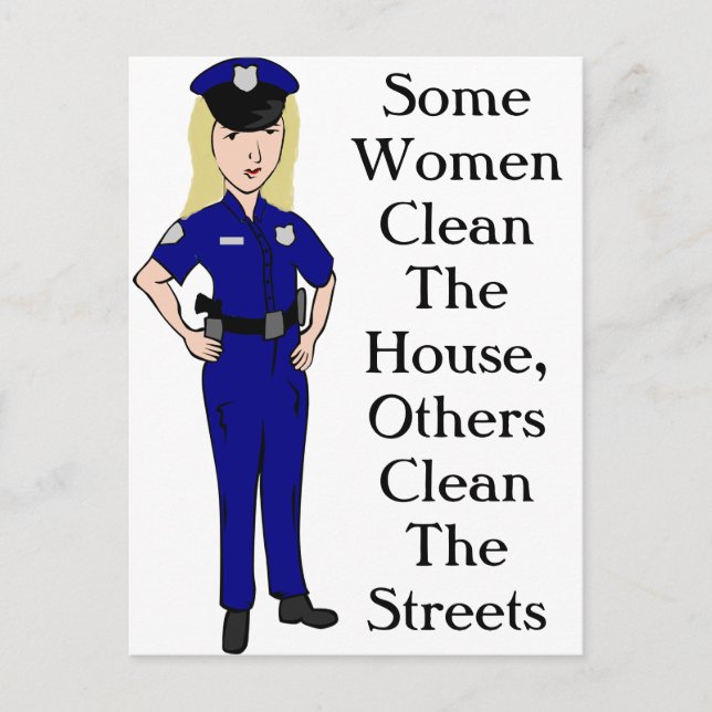 Some Women Clean Police Officer Humour Postcard (Front)