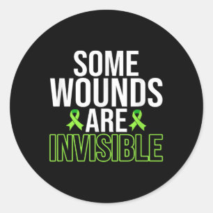 Some Wounds Are Invisible Cool Mental Health Aware Classic Round Sticker