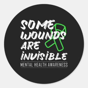 Some Wounds Are Invisible Mental Health Awareness Classic Round Sticker