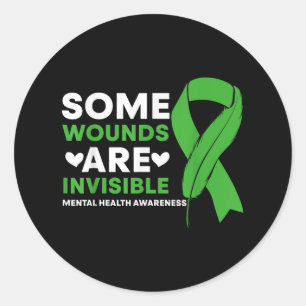 Some Wounds Are Invisible Mental Health Awareness Classic Round Sticker