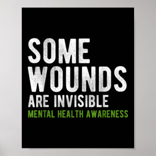 Some Wounds Are Invisible Mental Health Awareness Poster