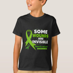 Some Wounds Are Invisible Ribbons Mental Health Aw T-Shirt
