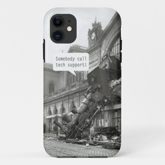 Somebody Call Tech Support Train Wreck Case-Mate iPhone Case (Back)