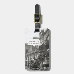 Somebody Call Tech Support Train Wreck Luggage Tag