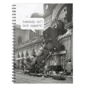 Somebody Call Tech Support Train Wreck Notebook