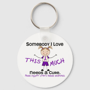 Somebody I Love - Crohns Disease (Girl) Key Ring