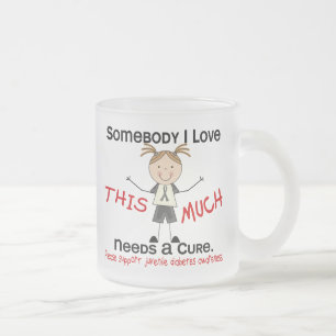 Somebody I Love - Juvenile Diabetes (Girl) Frosted Glass Coffee Mug