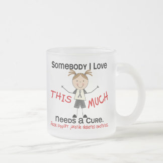 Somebody I Love - Juvenile Diabetes (Girl) Frosted Glass Coffee Mug