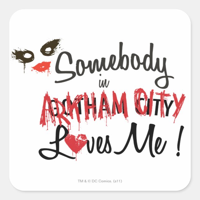 Somebody in AC Loves Me Square Sticker (Front)