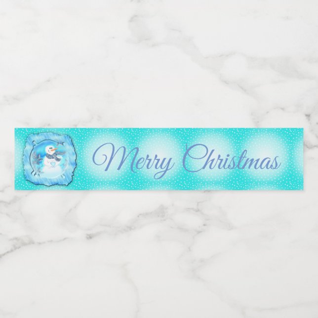 Somebody Loves You Emotional Snowman Water Bottle Label (Single Label)